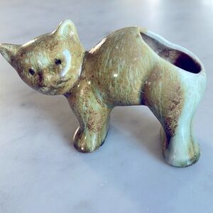 Vintage McCoy Kitty Cat planter Jade Green
